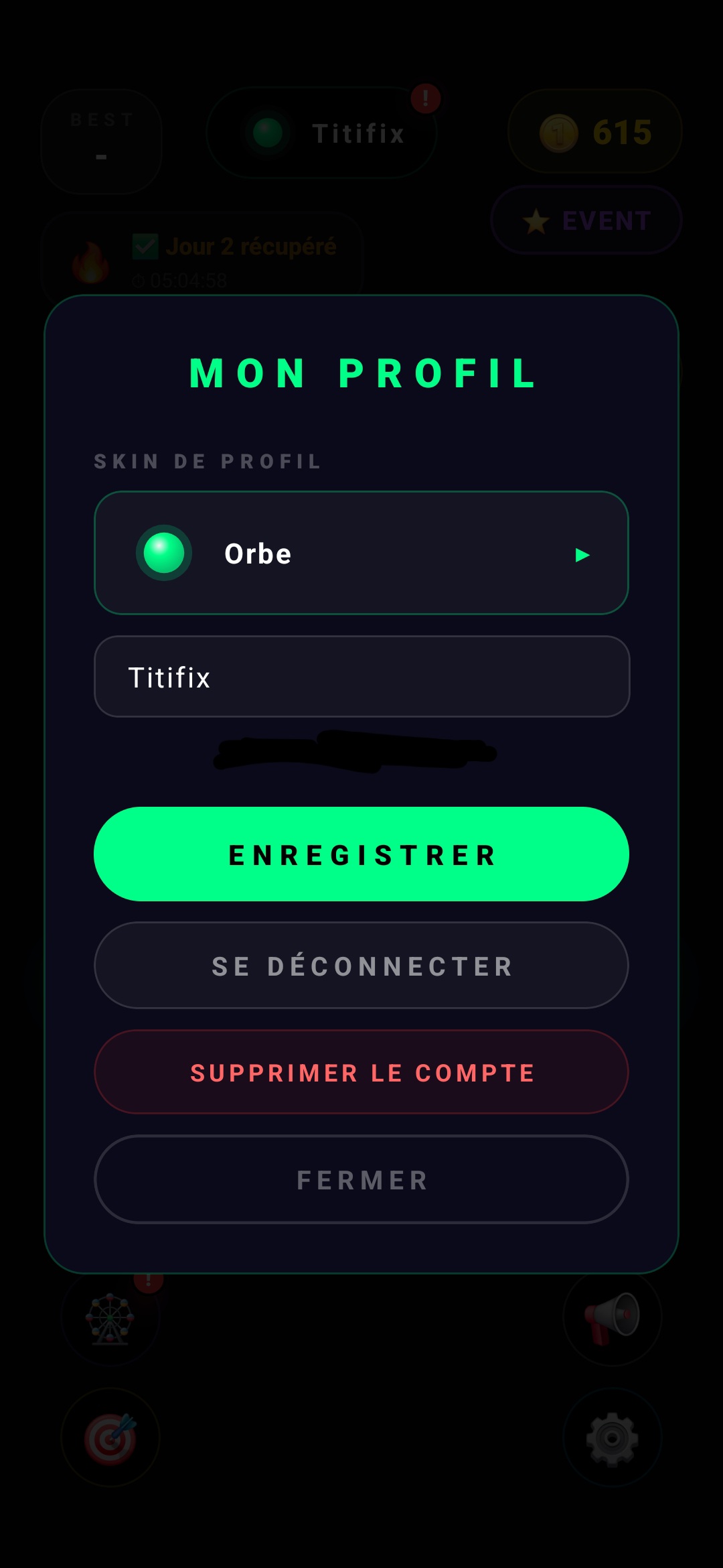Étape 2 - Sélectionner supprimer mon compte